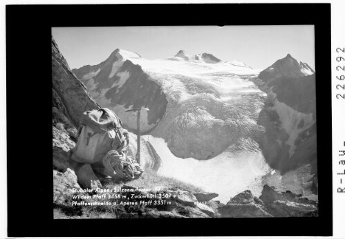 Stubaier Alpen / Sulzenauferner mit Wildem Pfaff 3458 m - Zuckerhütl 3507 m - Pfaffenschneide und Aperer Pfaff 3351 m