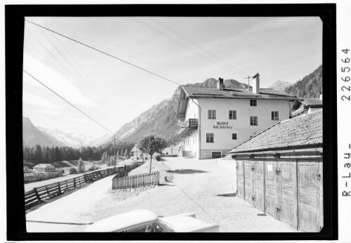 [Trins im Gschnitztal / Gasthof Hohe Burg gegen Feuerstein und Hohe Burg / Tirol]