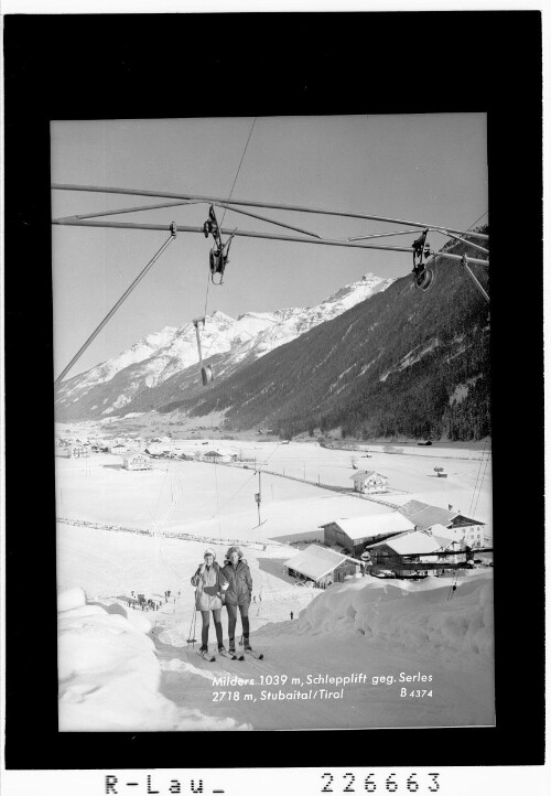 Milders 1939 m / Schlepplift gegen Serles 2718 m / Stubaital Tirol