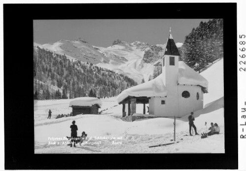 Fulpmes / Bergkapelle in der Schlickeralm mit Blick zur Abfahrt vom Burgstall : [Kapelle - Schlicker Alm ob Telfes im Stubaital gegen Kleinen und Hohen Burgstall / Tirol]