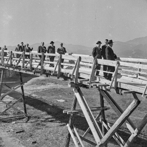 Bundeskanzler Julius Raab, Besichtigung Zollbrücke St. Margrethen - Höchst