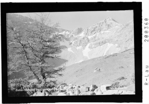 Zalim-Hütte mit Panüler-Kopf 2861 m : [Oberzalim-Hütte mit Panüler Schrofen]
