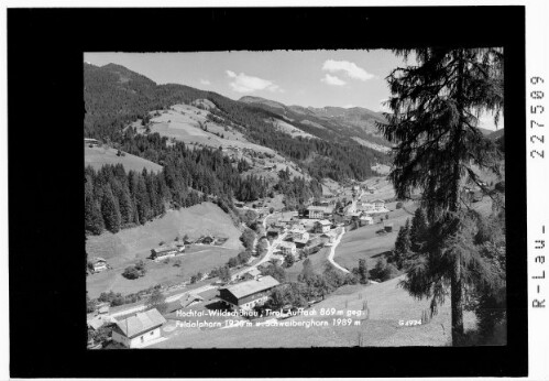 Hochtal Wildschönau / Tirol / Auffach 869 m gegen Feldalphorn 1920 m und Schwaigberghorn 1989 m