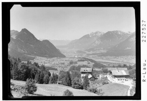 [Gasthof Alpenrose - Zimmermoos bei Brixlegg gegen Reith im Alpachtal mit Reither Kogel - Stubaier Alpen und Karwendelgebirge]