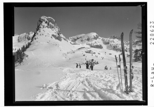 [Skigebiet im Rofan bei der Erfurter Hütte gegen Gschöllkopf und Rofanspitze / Tirol]
