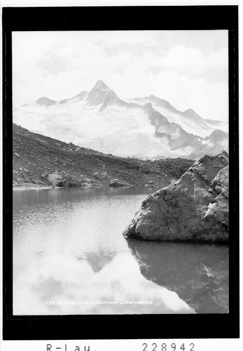 Schwarzsee mit Berliner- und Hornspitze : [Schwarzsee im hinteren Zemmgrund gegen Hornspitzen / Zillertaler Alpen - Tirol]