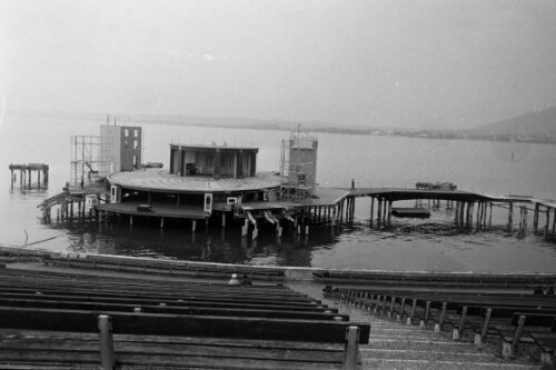 Aufbau des Seebühne für  Porgy and Bess 
