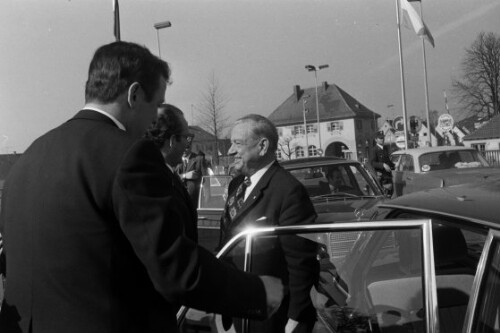 Begrüßung von Ministerpräsident Alfons Goppel in Hörbranz-Unterhochsteg