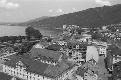 Innenstadt von Bregenz vom Hochhaus gesehen