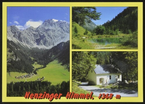 [Nenzing] Nenzinger Himmel, 1368 m : [Nenzinger Himmel, 1368 m mit Blick auf Panüeler Kopf, 2859 m, Rätikon Wallfahrtskapelle Kühbruck und Ochsensee, Vorarlberg Österreich ...]