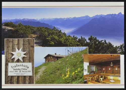 [Nüziders] : [Frassenhütte des ÖAV, 1740 m mit Blick gegen Silvretta und Rätikon Vorarlberg, Österreich ...]