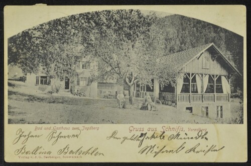 Gruss aus Schnifis, Vorarlberg : Bad und Gasthaus zum Jagdberg : [Correspondenz-Karte ...]