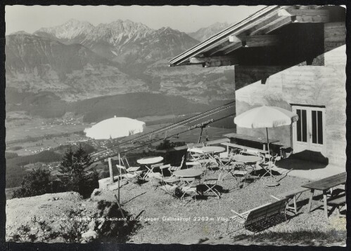 Schnifis Bergstation Seilbahn Blick gegen Gallinakopf 2002 m Vlbg.