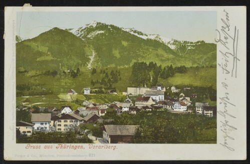 Gruss aus Thüringen, Vorarlberg : [Correspondenz-Karte An ... in ...]