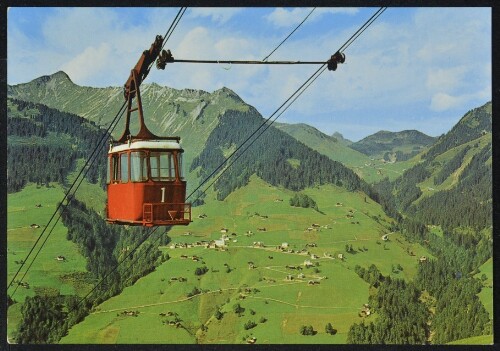 [Fontanella] : [Seilbahn Stein mit Blick auf Fontanella 1145 m, und im Hintergrund Faschina, 1486 m Grosses Walsertal, Vorarlberg Österreich-Austria-Autriche ...]