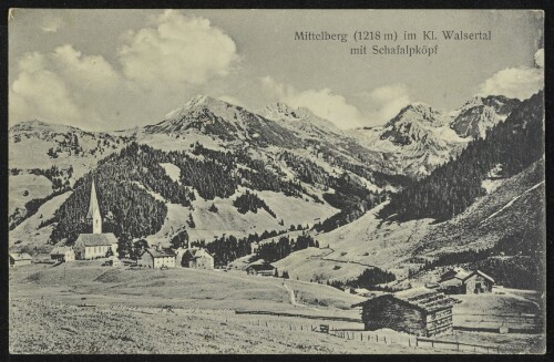 Mittelberg (1218 m) im Kl. Walsertal mit Schafalpköpf