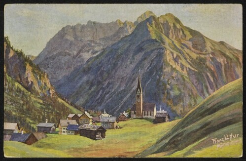 [Mittelberg] : [Mittelberg im Kleinen Walsertal mit Widderstein (2534 m) ...]