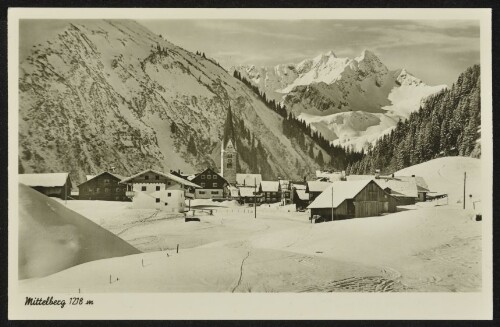 Mittelberg 1218 m : [Wintersportplatz Mittelberg/Kleinwalsertal, 1218 m mit Heiterberg 2153 m und Älpelesspitze 2161 m ...]