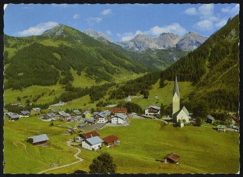 [Mittelberg] : [Mittelberg 1218 m / Kl. Walsertal mit Schüsser 2170 m, Hammerspitze 2258 m, und Schafalpen 2321 m ...]