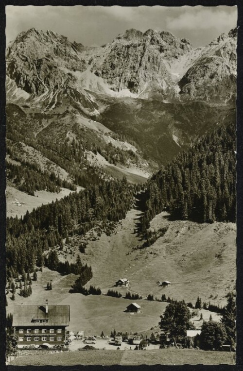 [Mittelberg] : [ Alte Krone  mit Schafalpenköpfen 2320 m  Alte Krone  - Mittelberg/Kleinwalsertal, 1218 m Terrassen - Parkplatz - Fernruf: Nr. 501 ...]