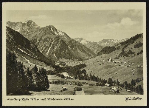 Mittelberg-Höfle 1218 m mit Widderstein 2535 m