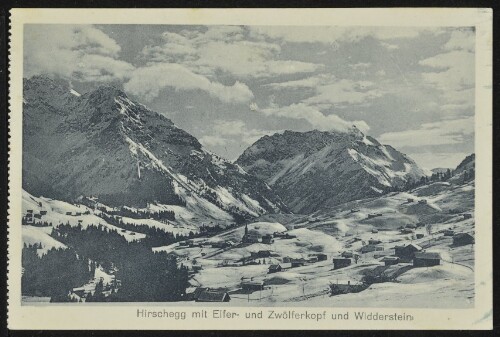 [Mittelberg] Hirschegg mit Elfer- und Zwölferkopf und Widderstein