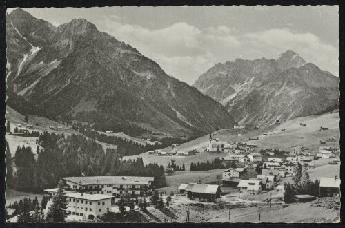 [Mittelberg Hirschegg] : [Hirschegg 1124 m mit Elfer- und Zwölferkopf 2208 m und Widderstein 2536 m / Kl. Walsertal ...]