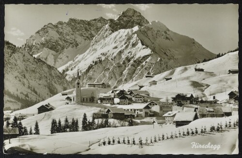 [Mittelberg] Hirschegg : [Wintersportplatz Hirschegg 1124 m Kleines Walsertal mit Widderstein 2536 m ...]