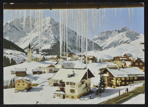 [Mittelberg Hirschegg] : [Wintersportplatz Hirschegg / Kleinwalsertal, 1124 m mit Elferkopf 2387 m, Zwölferkopf 2208 m, Widderstein 2536 m und Bärenkopf 2080 m ...]