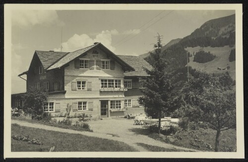 [Mittelberg Hirschegg] : [Die gute Gaststätte Cafe Pension Schuster Hirschegg 1150 m, Kleinwalsertal ...]