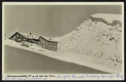 [Mittelberg Hirschegg] Schwarzwasserhütte 1651 m mit Hoch-Jfen 2230 m : [Schönstes Skigebiet des Kleinwalsertales ...]