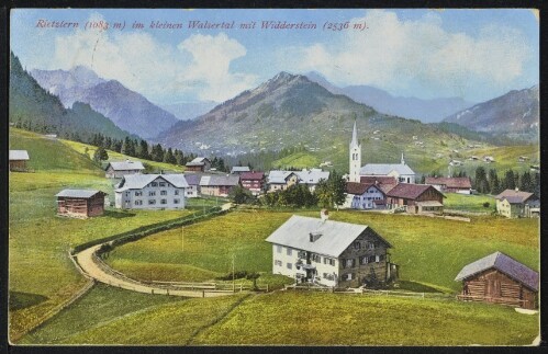 [Mittelberg] Rietzlern (1083 m) im kleinen Walsertal mit Widderstein (2536 m)