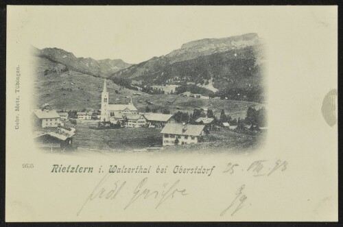 [Mittelberg] Rietzlern i. Walserthal bei Oberstdorf : [Correspondenz-Karte An ... in ...]