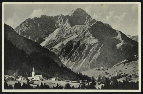 [Mittelberg Riezlern] : [Riezlern 1100 m m. Hirschegg u. Mittelberg gegen Widderstein 2536 m ...]
