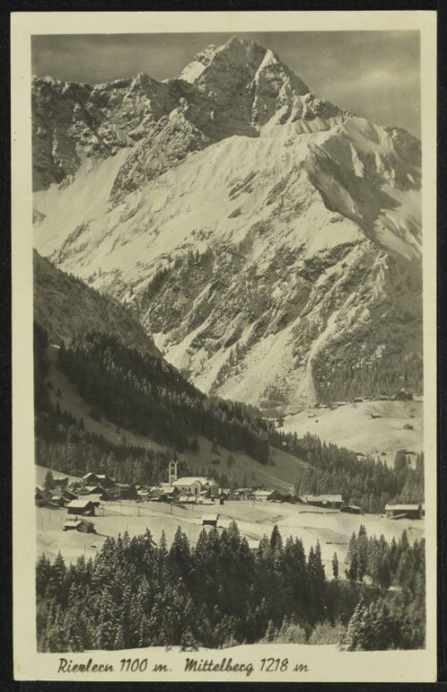 Riezlern 1100 m. Mittelberg 1218 m