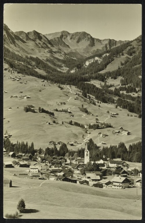 [Mittelberg Riezlern] : [Riezlern 1100 m mit Schwarzwassertal ...]