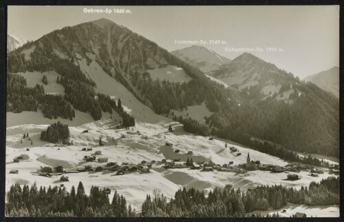 [Mittelberg Riezlern] : Gehren-Sp. 1860 m. : Hammer-Sp. 2169 m. : Kuhgehren-Sp. 1913 m. : [Kleinwalsertal Riezlern 1100 m mit Gehrenspitze 1860 m Hammerspitze 2169 m und Kuhgehrenspitze 1919 m ...]