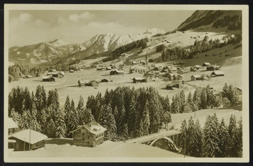 [Mittelberg Riezlern] : [Riezlern 1100 m mit Nebelhorn Neue Breitachbrücke ...]