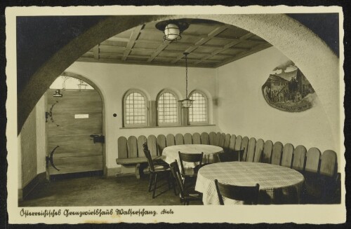 [Mittelberg Riezlern] Österreichisches Grenzwirtshaus Walserschanz Diele : [Österreichisches Grenzwirtshaus  Walserschanz  1000 m ü. M. Neu gebautes Haus mit allem Komfort Prospekte durch Besitzer: Karl Gschwender ...]