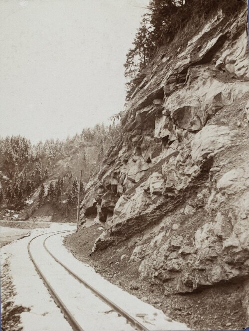 Streckenabschnitt der Bregenzerwaldbahn im Winter