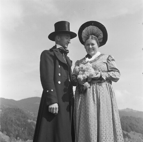 Emilie und Franz Beer in der Dornbirner Tracht