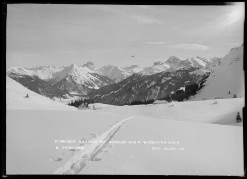 Schigebiet Öberle mit Künzelspitze 2415 M Widderstein 2536 M u. Üntschenspitze