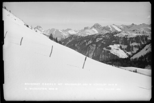 Schigebiet Öberle mit Braunarlspitze 2651 M Künzelspitze 2415 M u. Widderstein 2536 M