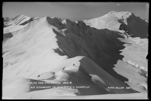 Blick vom Kreuzmandl 2000 M auf Didamkopf, Felsenköpfle u. Kanisfluh