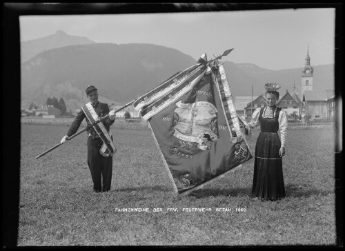 Fahnenweihe der Freiwilligen Feuerwehr Bezau 1960