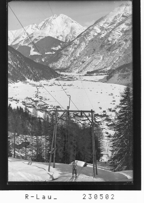 [Skilift bei Holzgau im Lechtal gegen Ruitelspitzen und Wildebnerspitze / Ausserfern / Tirol]