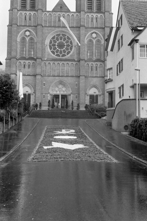 Blick auf die Kirche Herz Jesu in Bregenz