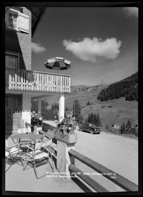 Blick vom Gasthof  Adler  gegen Mittagspitze 2097 m Damüls Bregenzerwald