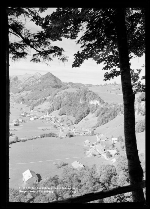 Blick von der Aussichtswarte auf Schnepfau Bregenzerwald Vorarlberg