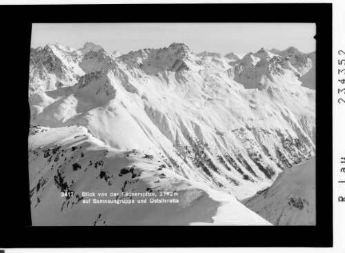 Blick von der Fädnerspitze 2792 m auf Samnaungruppe und Ostsilvretta : [Blick von der Fädnerspitze gegen Stammerspitze - Gemspleisspitze und Fluchthörner]